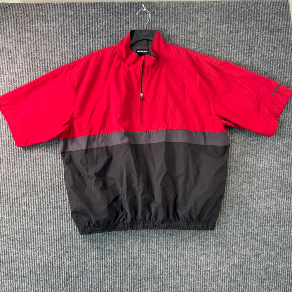 Bolle Golf XL Mens Pullover Jacket Red Black Short Sleeve‎ Wind Water Resistant